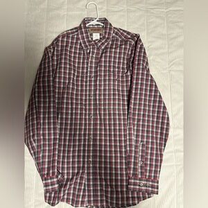 WRANGLER Rugged Wear Men's Sz L Wrinkle-Resistant Long-Sleeve Red